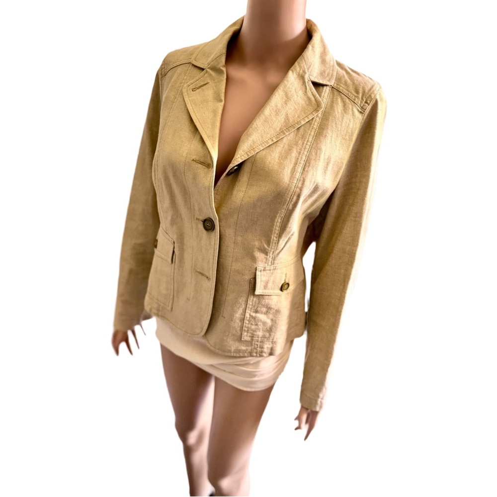 ✨ Westbound Petites Khaki Shimmer Tailored Jacket – Size 12P ✨